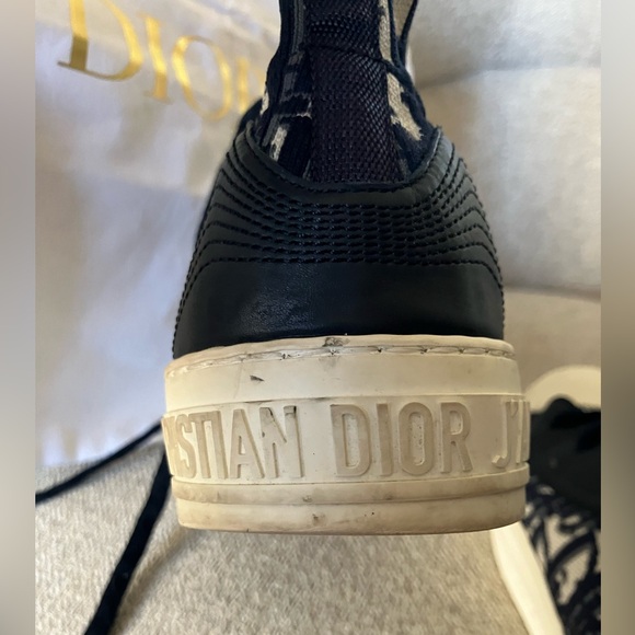 Technical Knit Calfskin Oblique Women’s ‘Walk’n’ Dior High Top Sneakers - Picture 10 of 11